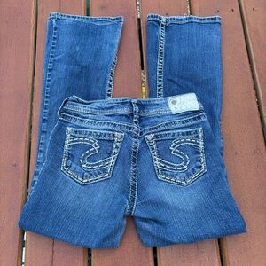 Silver Jeans Women's Wide Leg Denim in Classic Blue Y2K Western